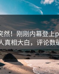 直击太突然！刚刚内幕登上pixiv，圈内人真相大白，评论数破万