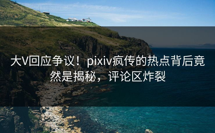大V回应争议！pixiv疯传的热点背后竟然是揭秘，评论区炸裂