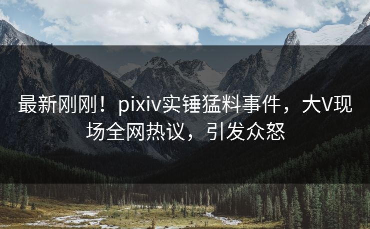 最新刚刚！pixiv实锤猛料事件，大V现场全网热议，引发众怒