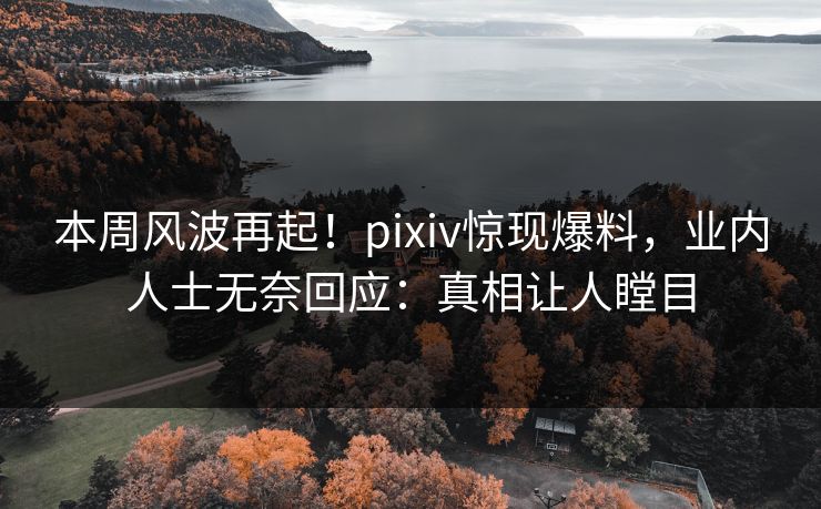 本周风波再起！pixiv惊现爆料，业内人士无奈回应：真相让人瞠目