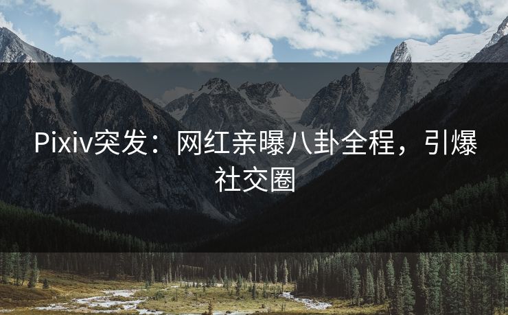 Pixiv突发:网红亲曝八卦全程,引爆社交圈 Pixiv突发:网红亲曝八卦全程,引爆社交圈