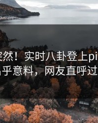 围观太突然！实时八卦登上pixiv，大V出乎意料，网友直呼过瘾