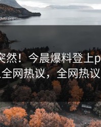 探秘太突然！今晨爆料登上pixiv，神秘人全网热议，全网热议不断