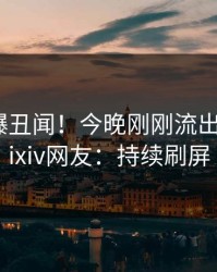 明星又爆丑闻！今晚刚刚流出猛料，pixiv网友：持续刷屏