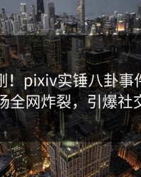 今日刚刚！pixiv实锤八卦事件，明星现场全网炸裂，引爆社交圈