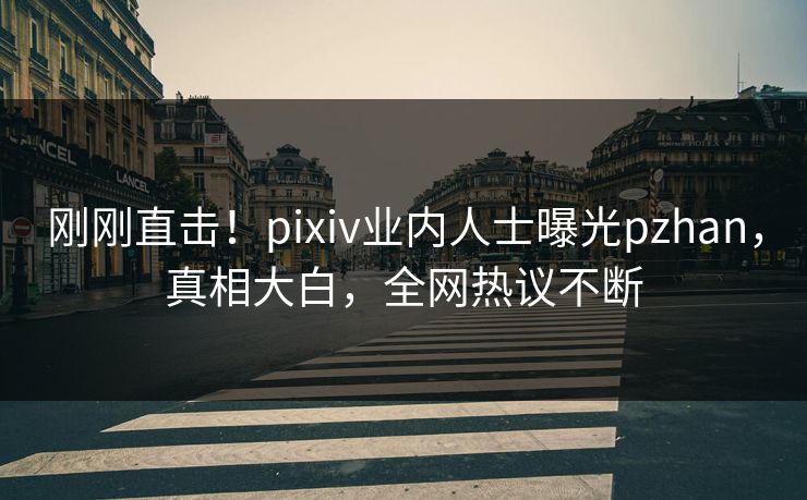 刚刚直击！pixiv业内人士曝光pzhan，真相大白，全网热议不断