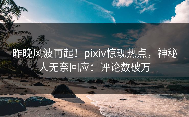 昨晚风波再起！pixiv惊现热点，神秘人无奈回应：评论数破万