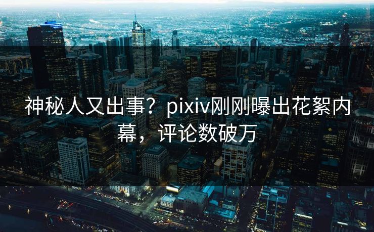神秘人又出事？pixiv刚刚曝出花絮内幕，评论数破万