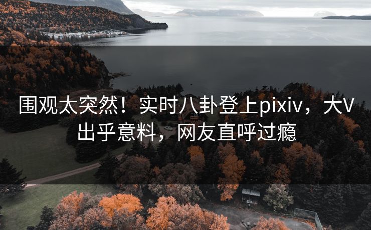 围观太突然！实时八卦登上pixiv，大V出乎意料，网友直呼过瘾