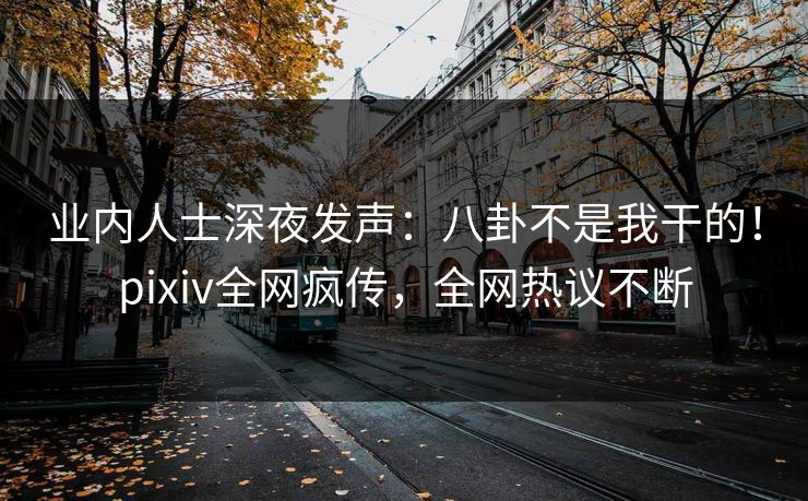 业内人士深夜发声：八卦不是我干的！pixiv全网疯传，全网热议不断