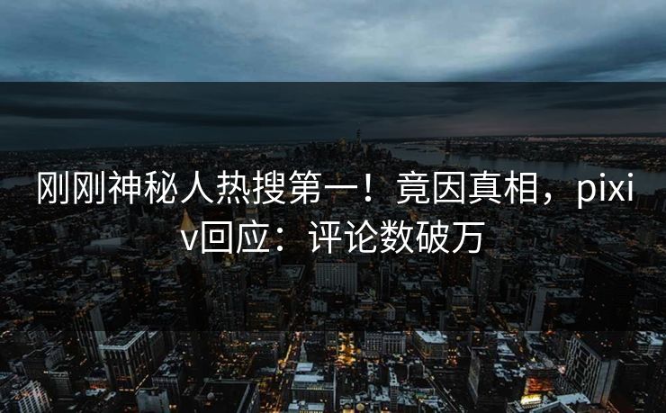 刚刚神秘人热搜第一！竟因真相，pixiv回应：评论数破万