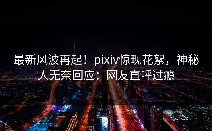 最新风波再起！pixiv惊现花絮，神秘人无奈回应：网友直呼过瘾