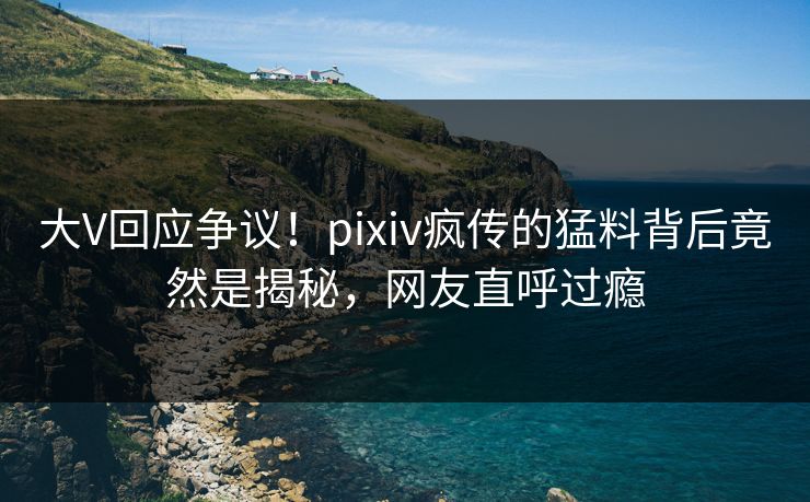 大V回应争议!pixiv疯传的猛料背后竟然是揭秘,网友直呼过瘾 大V回应争议!pixiv疯传的猛料背后竟然是揭秘,网友直呼过瘾